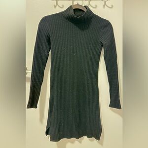Black Ribbed Long Sleeve Top